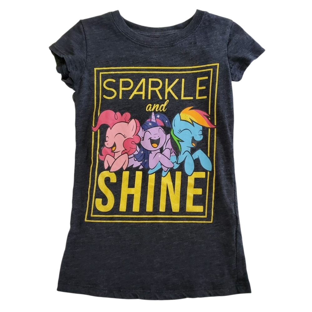 K1384 * My Little Pony Girls Sparkle And Shine Graphic Tee Heather Blue Size S